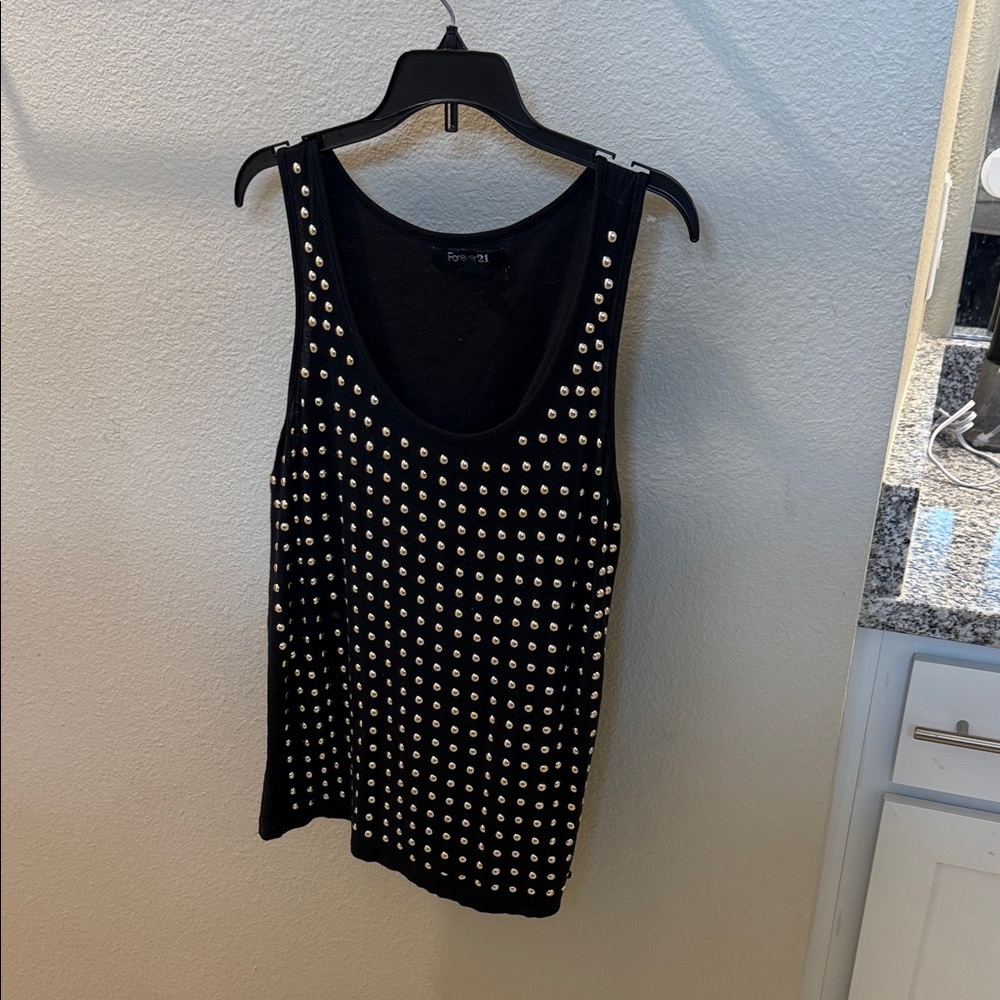 Black Studded Tank Top